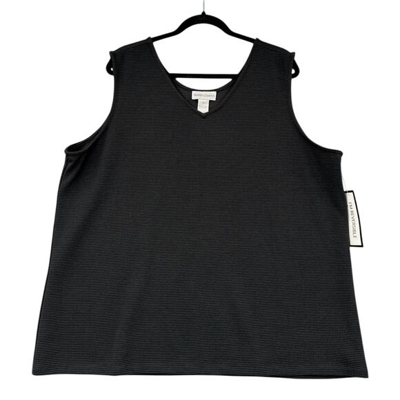 Drapers And Damons Black V Neck Ribbed Textured Fabric Sleeveless Top Size 2X - Picture 1 of 6